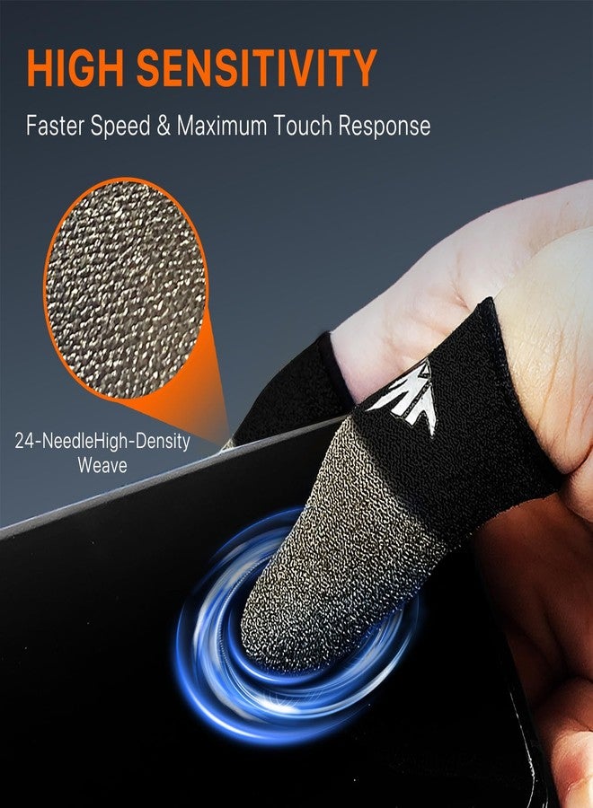 Jwh 8 Pack Mobile Phone Gaming Accessory Thumb Finger Sleeves,0.15 Ultra Thin Pure Silver Fiber,Silky Tip Covers,Finger Cots for Pubg Gaming Gloves,Guantes para Dedales Dedos Gamer Profesionales - Image 3