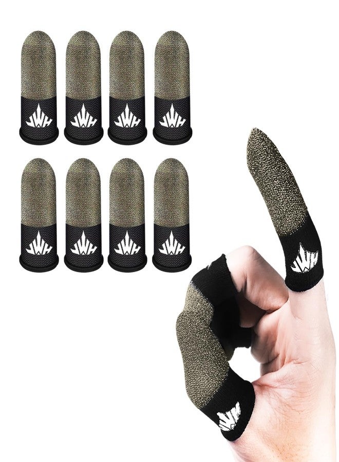 Jwh 8 Pack Mobile Phone Gaming Accessory Thumb Finger Sleeves,0.15 Ultra Thin Pure Silver Fiber,Silky Tip Covers,Finger Cots for Pubg Gaming Gloves,Guantes para Dedales Dedos Gamer Profesionales - Image 1