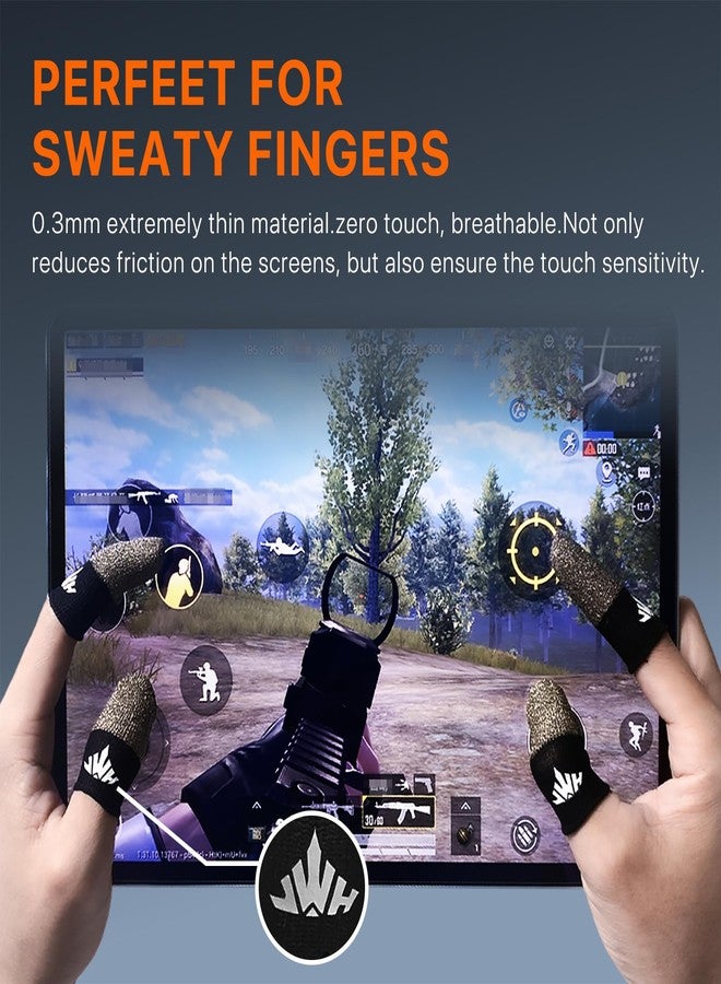 Jwh 8 Pack Mobile Phone Gaming Accessory Thumb Finger Sleeves,0.15 Ultra Thin Pure Silver Fiber,Silky Tip Covers,Finger Cots for Pubg Gaming Gloves,Guantes para Dedales Dedos Gamer Profesionales - Image 4