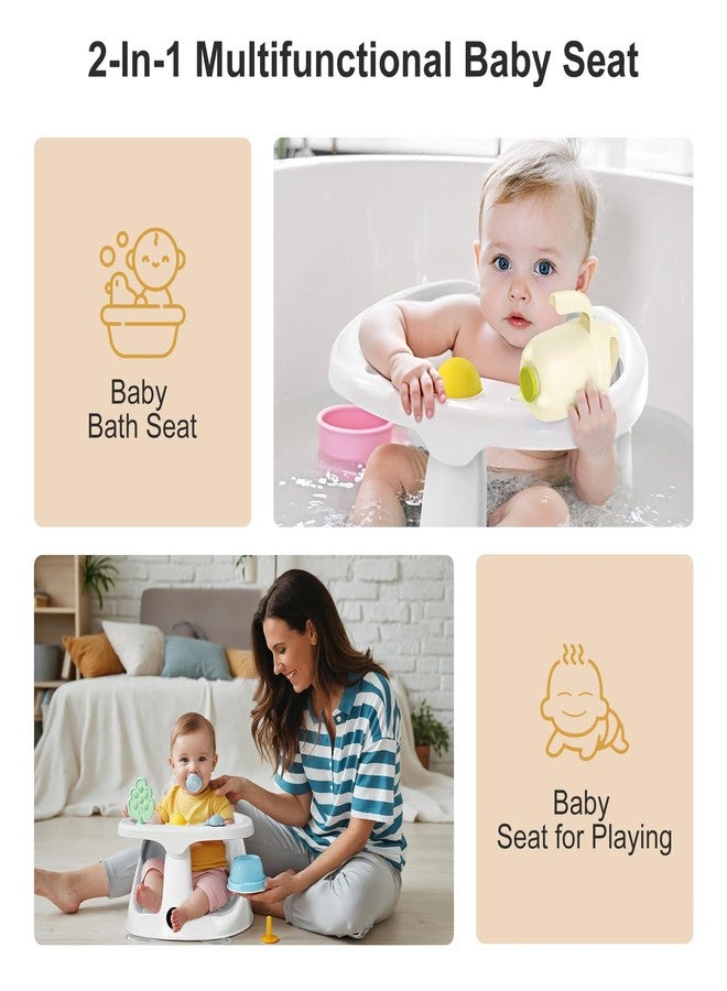 DZMDIP Baby Bath Seat for Babies 6 Months & Up - Bathtub Seats for Babies Sitting Up with Rinse Cup, Non-Slip, Comfortable, Infant Bath Essentials, Gray - Image 5