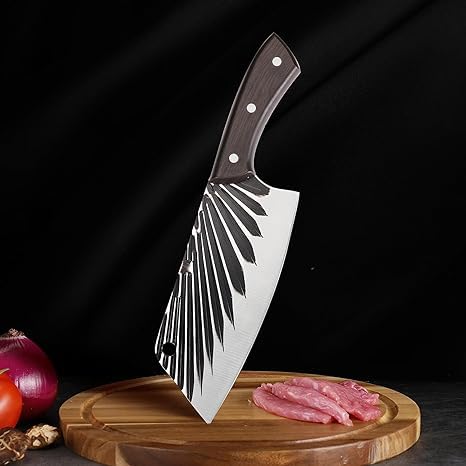 LYBAA Chinese Butcher Knife German Steel Meat Cleavers ChefsCooks Kitchen Knife Sharp Knife Pack of 1 Black - Image 5