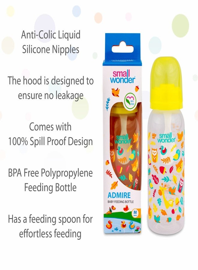 Small Wonder Baby Feeding Bottle Slim Neck Admire & Pure 125 ml Pack of 2, Ballon & Animal Print, with Anti Colic Nipple, New Born/Infants/Toddler Upto 3 Years, BPA Free, Multi Colour - Image 4