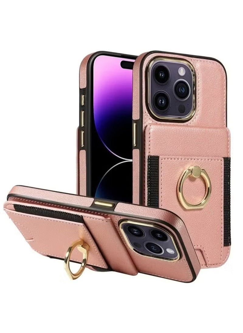 X-level iPhone 15 Pro Case Wallet With Credit Card Cover With Flip Premium Leather Phone Ring Stand Holder Kickstand Heavy Duty Protective Cover Accessories Protection For iPhone iPhone 15 Pro  - Image 1