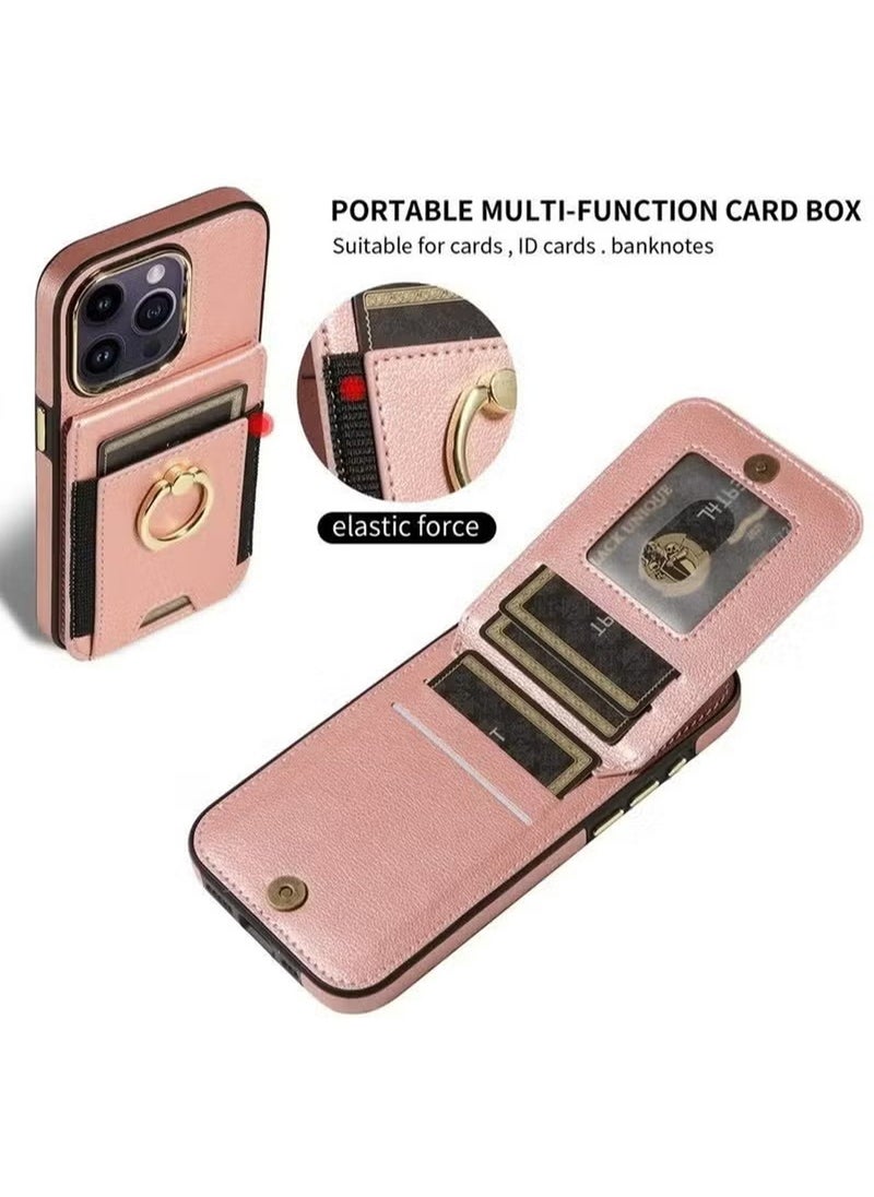X-level iPhone 15 Pro Case Wallet With Credit Card Cover With Flip Premium Leather Phone Ring Stand Holder Kickstand Heavy Duty Protective Cover Accessories Protection For iPhone iPhone 15 Pro  - Image 2