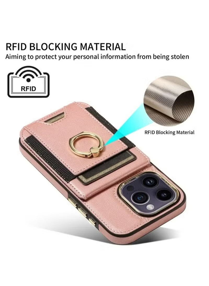 X-level iPhone 15 Pro Case Wallet With Credit Card Cover With Flip Premium Leather Phone Ring Stand Holder Kickstand Heavy Duty Protective Cover Accessories Protection For iPhone iPhone 15 Pro  - Image 5