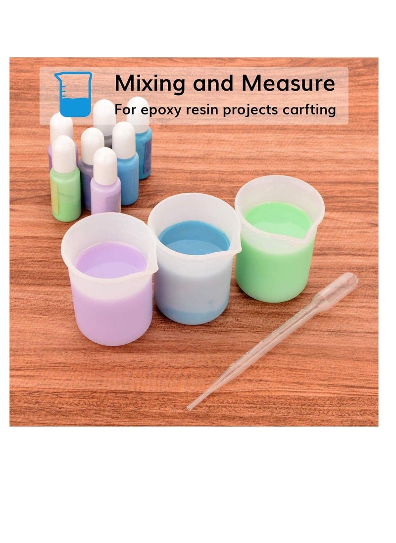Y&D - Silicone Measuring Cups, 100ml Mixing Cups for Epoxy Resin Arcrylic Paint Pouring Non Stick Stir and Pour Tool with Precise Scale measure, stir at a budget saving cost - Image 1