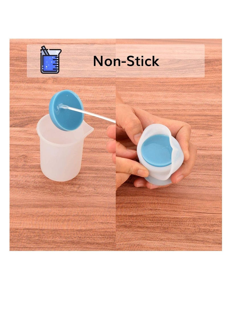 Y&D - Silicone Measuring Cups, 100ml Mixing Cups for Epoxy Resin Arcrylic Paint Pouring Non Stick Stir and Pour Tool with Precise Scale measure, stir at a budget saving cost - Image 1