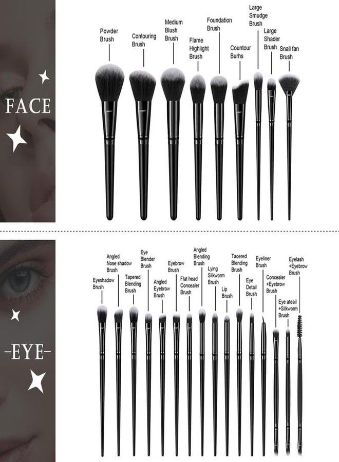 HGHDBT 40Pcs Black Makeup Brushes Set Professional Makeup Kit Multi-functional Makeup Tool Set with Case Facial Makeup Accessories, Foundation Makeup Brush Kit Eye and Face Make up Brushes & Tools - Image 3