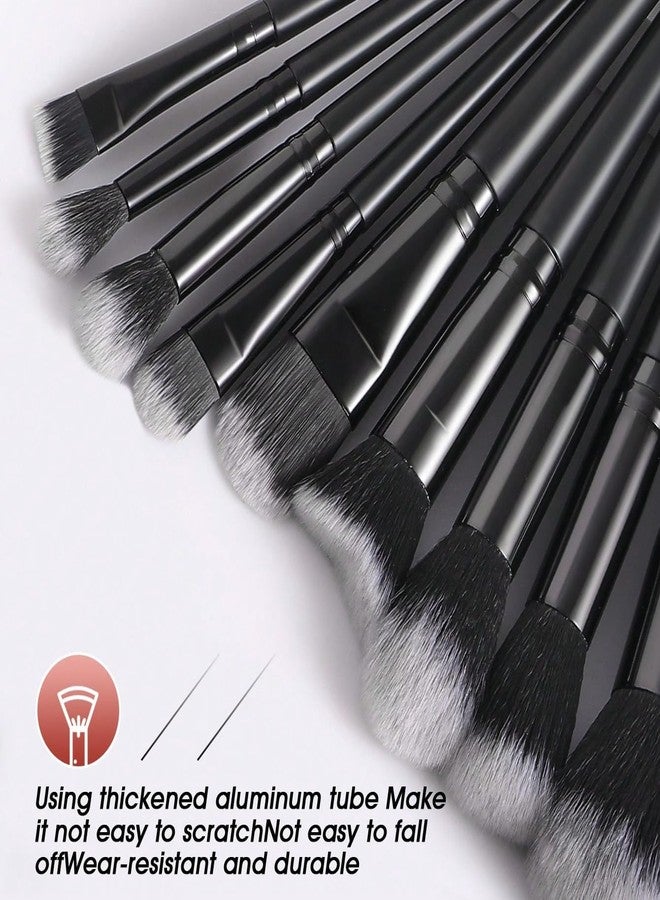 HGHDBT 40Pcs Black Makeup Brushes Set Professional Makeup Kit Multi-functional Makeup Tool Set with Case Facial Makeup Accessories, Foundation Makeup Brush Kit Eye and Face Make up Brushes & Tools - Image 2