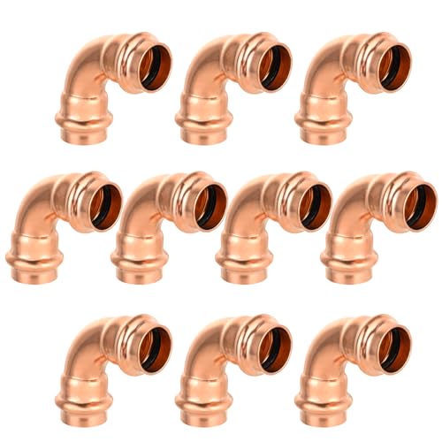 GUOFIS 10Pack GUOFIS Copper Press Elbow34 x 34 90 Elbow Fittings for Copper Tube Connection with StopPRESS005 - Image 1