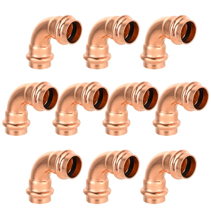 GUOFIS 10Pack GUOFIS Copper Press Elbow34 x 34 90 Elbow Fittings for Copper Tube Connection with StopPRESS005 - Image 2