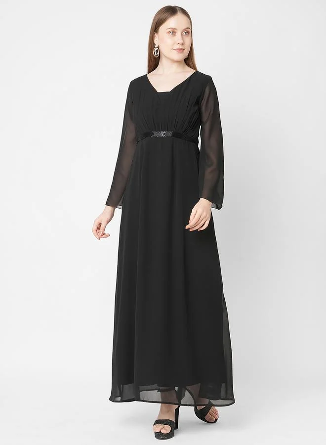 ميش Sheer Sleeve Maxi Dress