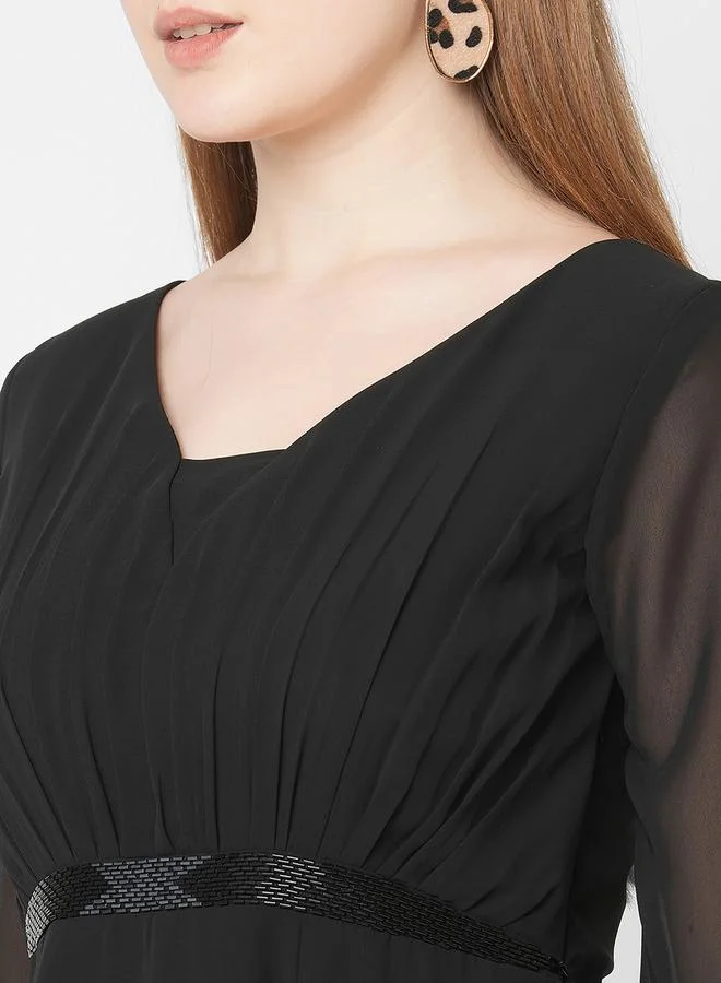 ميش Sheer Sleeve Maxi Dress