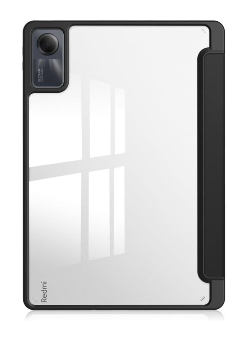 Generic Case For Redmi Pad SE 11 Inch Clear Shockproof Back Cover Built-in Pencil Holder Auto Sleep/Wake (Black)  - Image 5