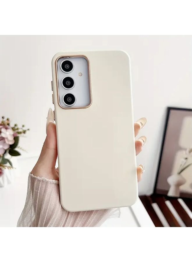 Samsung Galaxy A55 5G Phone Case Black with Flannel Lining and Electroplated Buttons - Image 4