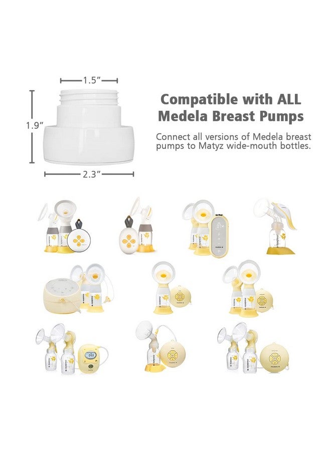 Matyz Bottle Convertors for Medele Breast Pumps (Pack of 4) - Connect All Versions of Medele Breast Pumps to Matyz Wide Mouth Bottles - Image 1