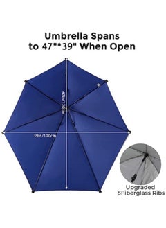 GGEROU Outdoor Clamp On Umbrella SPF 50+ Adjustable Umbrella with Universal Clamp Outdoor Sun Shade Umbrella  - Image 3