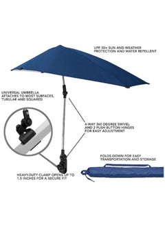 GGEROU Outdoor Clamp On Umbrella SPF 50+ Adjustable Umbrella with Universal Clamp Outdoor Sun Shade Umbrella  - Image 4