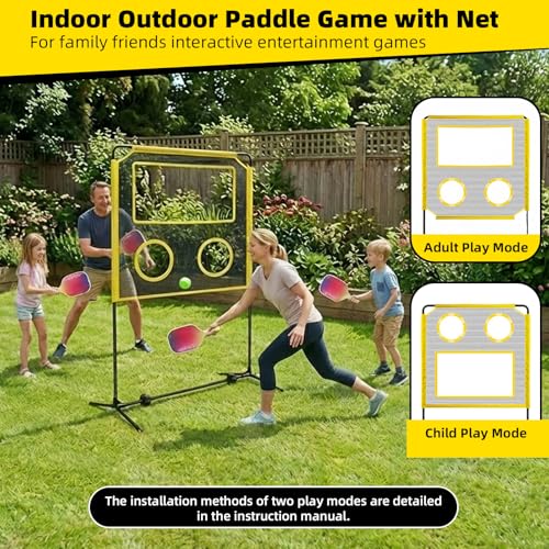 Ziziella Indoor Paddle Game with Net, Portable Pickleball Set with Net for Family or Solo Fun, All in One Outdoor Sports - Badminton, Pingpong, Tennis for Lawn, Backyard, Camping, Beach - Image 2