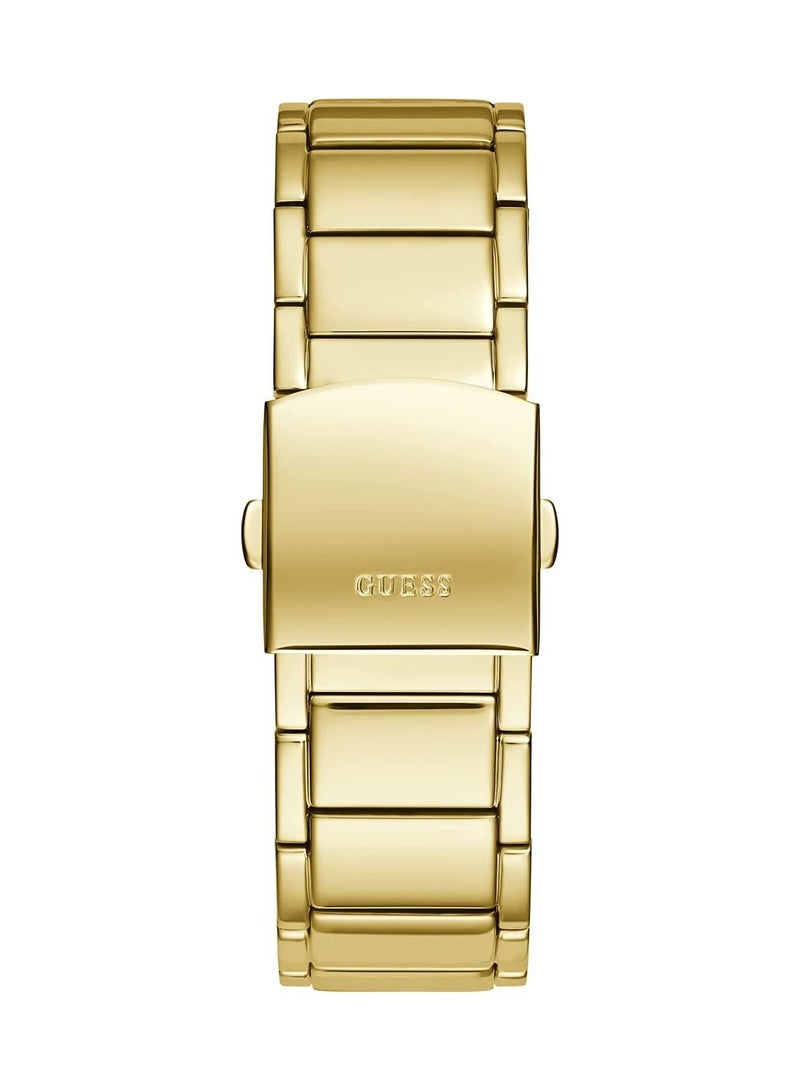 GUESS ساعة جيش فونيكس للرجال متعددة الوظائف بحزام من الفولاذ المقاوم للصدأ باللون الذهبي - GW0456G1 44mm - Image 5