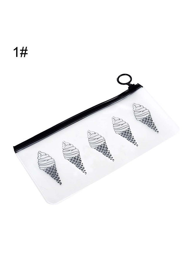 NIBEMINENT Printed Cosmetic Bag White/Black