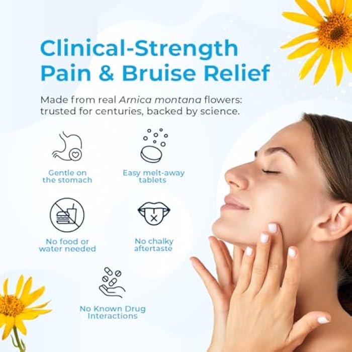 VitaMedica Arnica Montana 30X Homeopathic Tablets for Bruising Pain and Swelling | Plant Based Formula | Recommended by Plastic Surgeons | Natural Recovery Surgery Or Injury | 3 Pack | 150 Servings - Image 3
