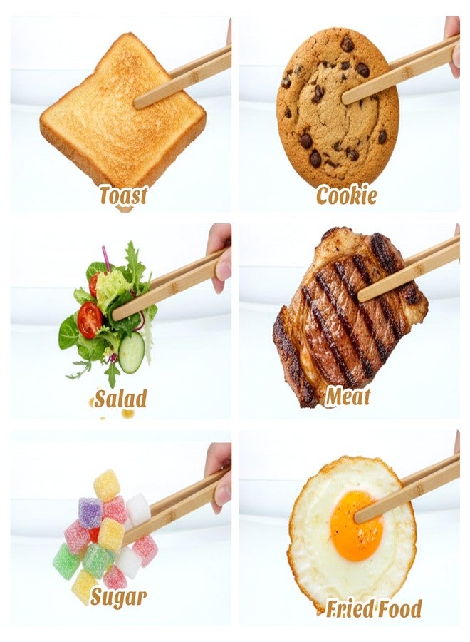 YBEATY 2Pack Magnetic Classic Bamboo Toast Tongs Bamboo Toaster Toast Tongs Anti-Slip Wood BambooCooking Tong Kitchen Utensil for Cooking Toaster Fruits Bread Pickles Air Fryer Pickles Snacks - Image 4
