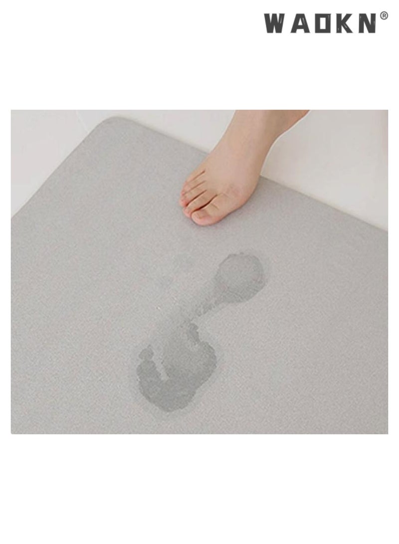 WAOKN Diatom Mud Bath Mat Set Bathroom Kitchen Rug Mat Extra Soft and Absorbent Bath Rugs Non-Slip Quick Drying Floor Bath Tub Mat for Bathroom Floor Tub and Shower Anti slip mat household long strip two-piece set foot pad 40*60cm/40*121cm - Image 5