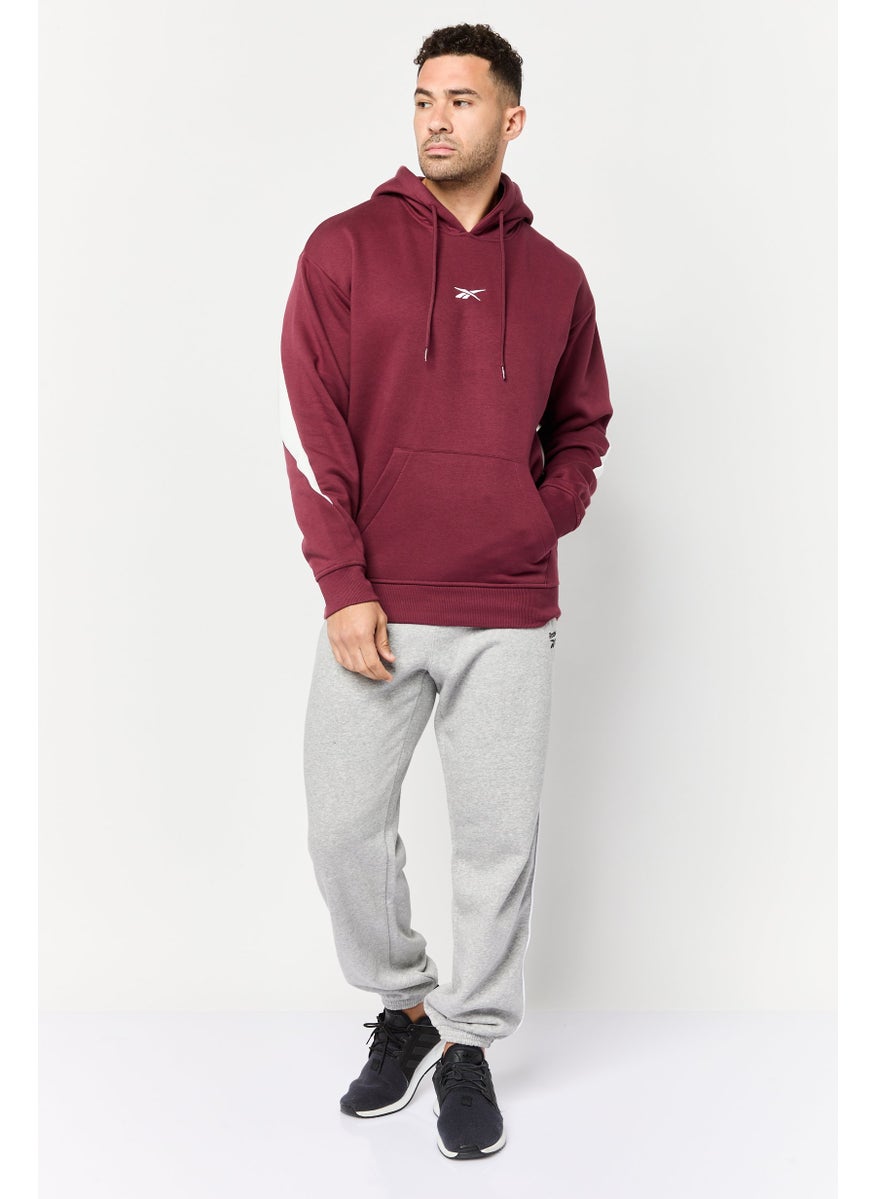 Reebok Men Sportswear Fit Long Sleeves Running Sweatshirt, Maroon  - Image 2