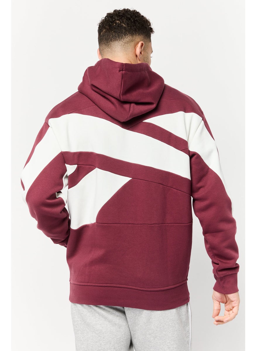 Reebok Men Sportswear Fit Long Sleeves Running Sweatshirt, Maroon  - Image 3