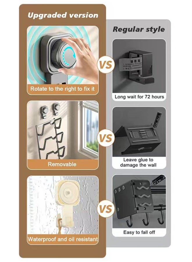 BLOOMING TIME Suction-Type Wall-Mounted Pot Lid Storage Rack, Equipped with Drip Tray (Prevents Water Splatter and Clutter), Multi-Layer Storage (For Smooth Surfaces Only) - Image 3