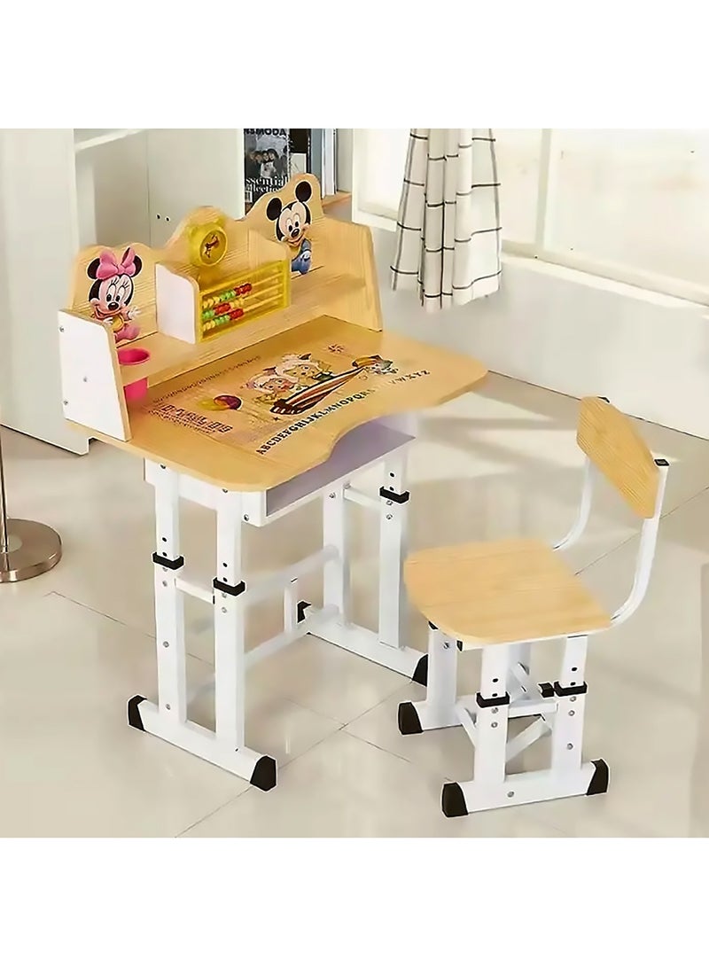 إيه جي دي مكتب أنيق للأطفال، مكون من طاولة دراسة وكرسي، مزود بساعة وعداد خشبي - Image 5