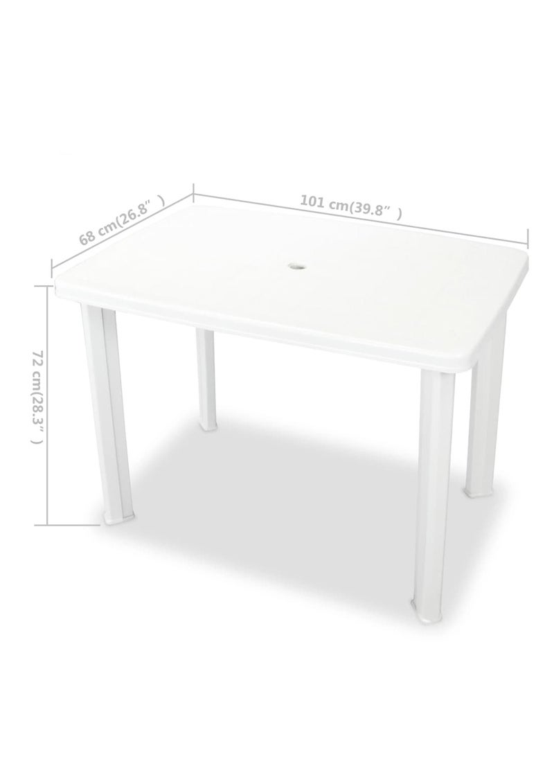 فيداكسل - طاولة حديقة بلون أبيض بمقاس 101x68x72 سم من البلاستيك - Image 1