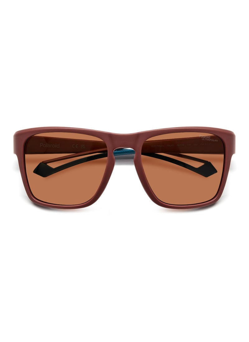 Polaroid Men's Polarized Rectangular Shape  Sunglasses PLD 7052/S BROWN 45 - Lens Size: 45.1 Mm - Mt Burg  - Image 4
