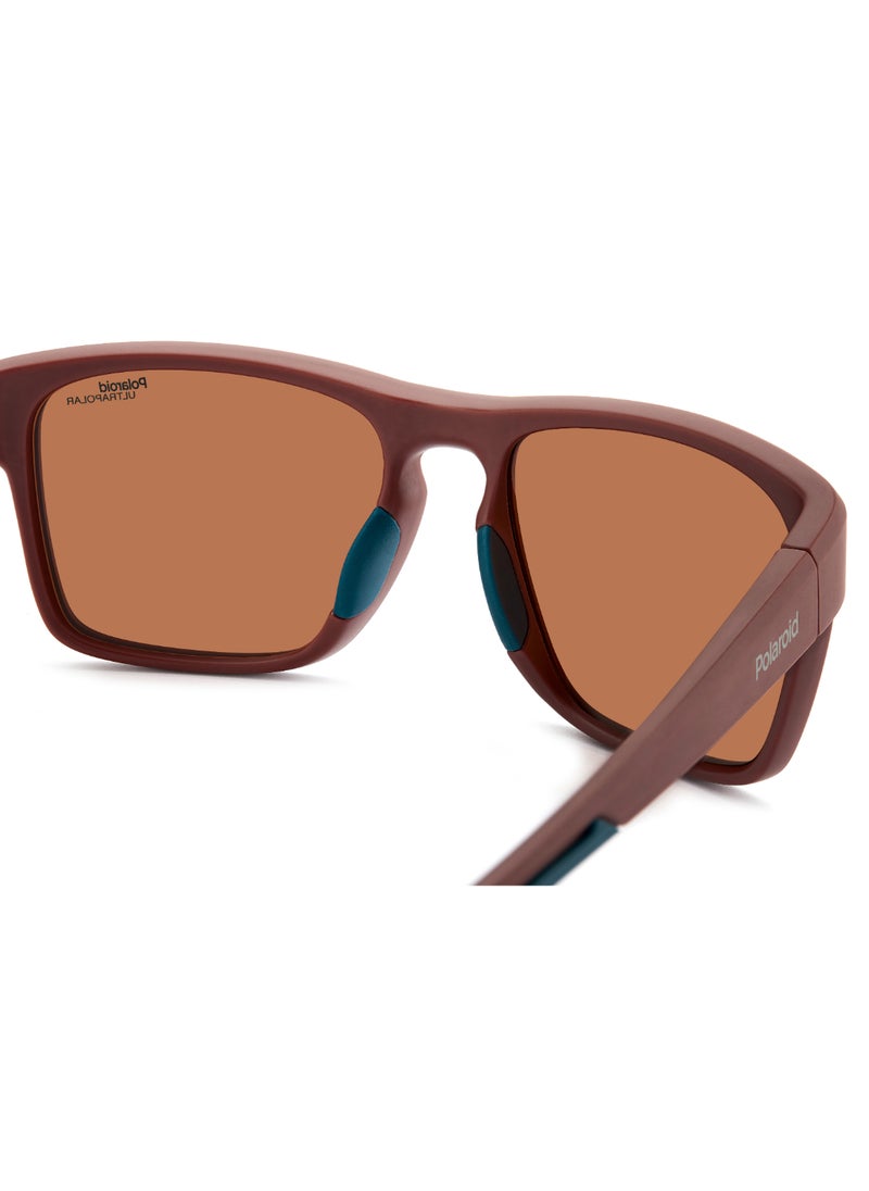 Polaroid Men's Polarized Rectangular Shape  Sunglasses PLD 7052/S BROWN 45 - Lens Size: 45.1 Mm - Mt Burg  - Image 5