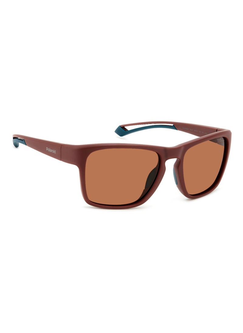 Polaroid Men's Polarized Rectangular Shape  Sunglasses PLD 7052/S BROWN 45 - Lens Size: 45.1 Mm - Mt Burg  - Image 2