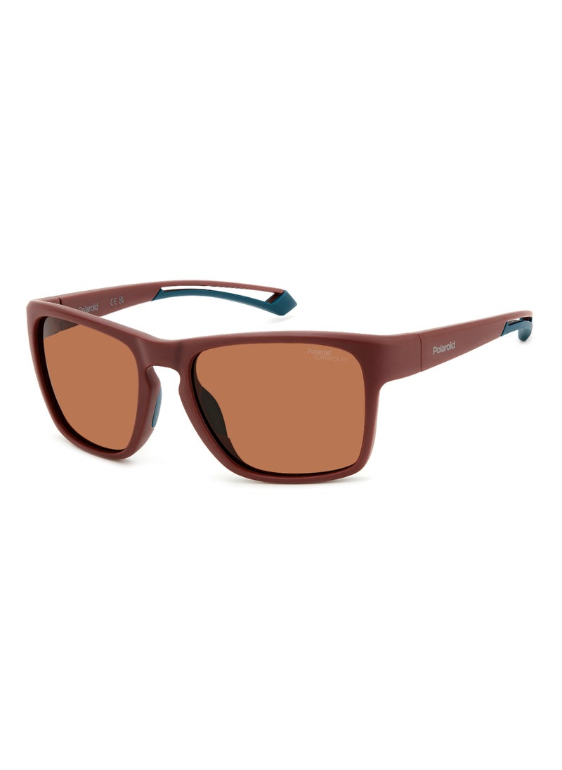 Polaroid Men's Polarized Rectangular Shape  Sunglasses PLD 7052/S BROWN 45 - Lens Size: 45.1 Mm - Mt Burg  - Image 1