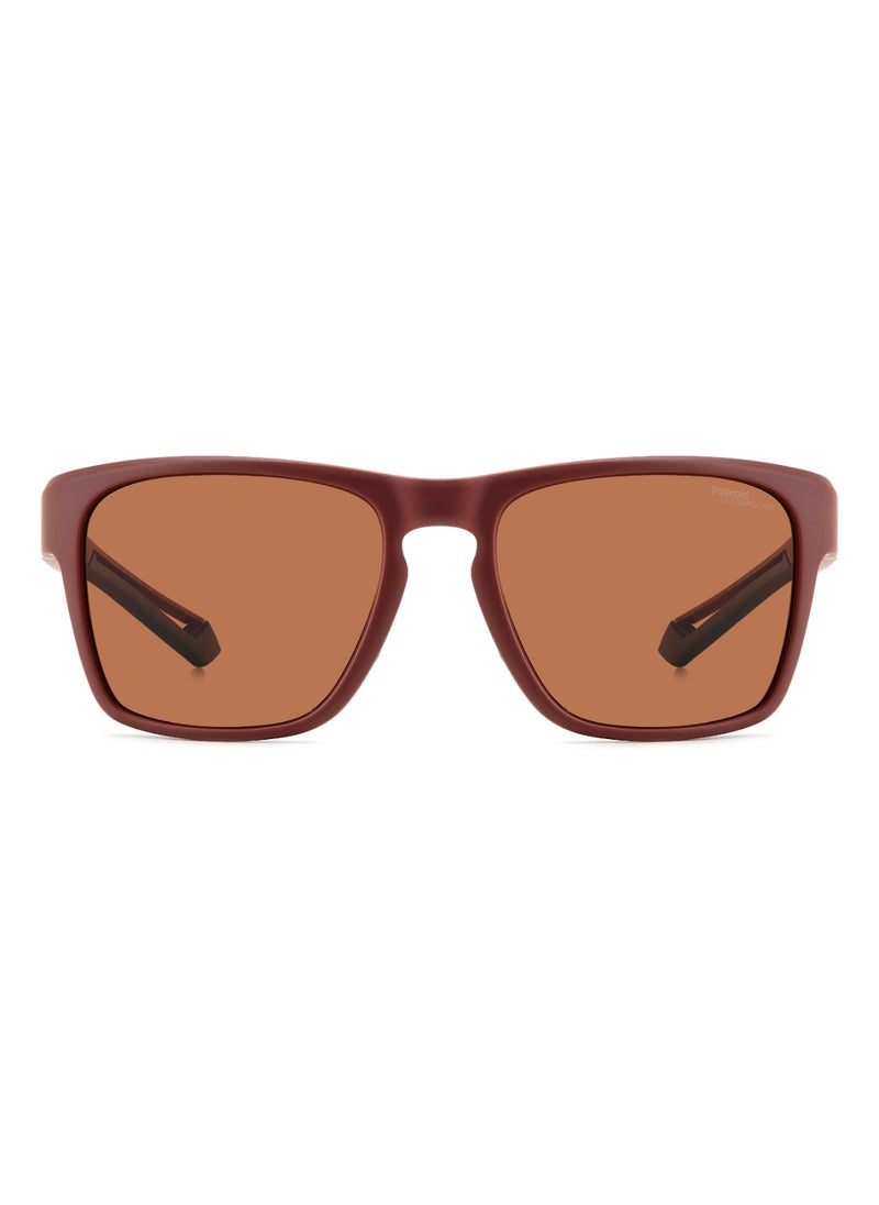 Polaroid Men's Polarized Rectangular Shape  Sunglasses PLD 7052/S BROWN 45 - Lens Size: 45.1 Mm - Mt Burg  - Image 3