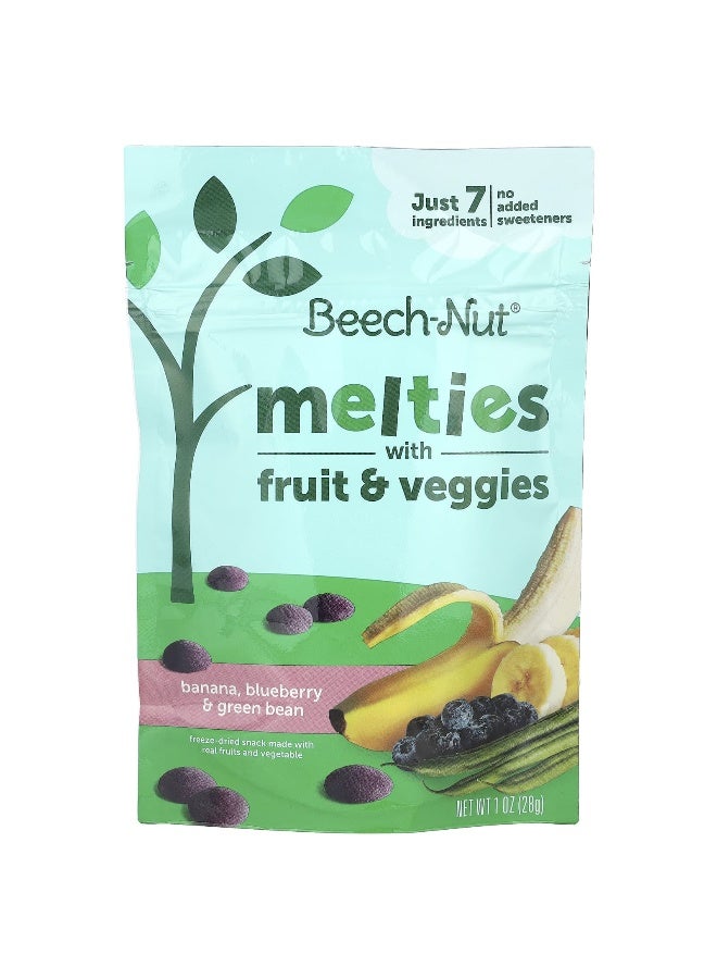 Beech-Nut, Melties with Fruit & Veggies, 8+ Months, Banana, Blueberry & Green Bean, 1 oz (28 g) - Image 1