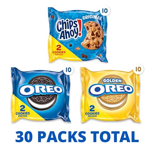 Nabisco Sweet Treats Cookie Variety Pack OREO, OREO Golden & CHIPS AHOY!, Christmas Cookies Stocking Stuffers, 30 Snack Packs (2 Cookies Per Pack) - Image 2