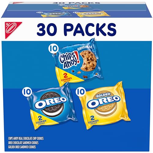Nabisco Sweet Treats Cookie Variety Pack OREO, OREO Golden & CHIPS AHOY!, Christmas Cookies Stocking Stuffers, 30 Snack Packs (2 Cookies Per Pack) - Image 1