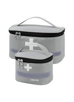 erorex 2 Pcs First Aid Bag, Empty First Aid Kit Bags, Portable Medication Travel Carrying Case with Handle for Home Travel Outdoor Emergency Camping Office  - Image 1