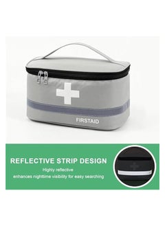 erorex 2 Pcs First Aid Bag, Empty First Aid Kit Bags, Portable Medication Travel Carrying Case with Handle for Home Travel Outdoor Emergency Camping Office  - Image 2