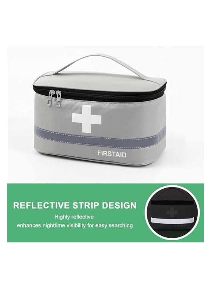 erorex 2 Pcs First Aid Bag, Empty First Aid Kit Bags, Portable Medication Travel Carrying Case with Handle for Home Travel Outdoor Emergency Camping Office - Image 2