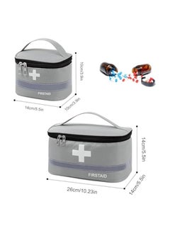 erorex 2 Pcs First Aid Bag, Empty First Aid Kit Bags, Portable Medication Travel Carrying Case with Handle for Home Travel Outdoor Emergency Camping Office  - Image 4