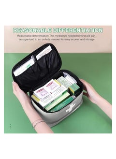 erorex 2 Pcs First Aid Bag, Empty First Aid Kit Bags, Portable Medication Travel Carrying Case with Handle for Home Travel Outdoor Emergency Camping Office  - Image 3