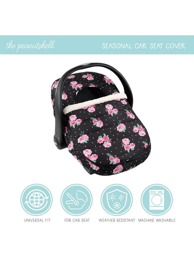 The Peanut Shell غطاء مقعد السيارة من بي نات شيل - أغطية واقية لفتاة صغيرة، ملحقات سهلة التنظيف، مقعد سيارة شتوي مقاوم للعوامل الجوية لمقعد السيارة للأطفال - وردة زهرية - Image 2