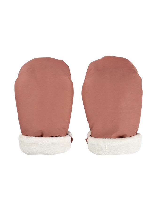 BEABA BEABA Waterproof Fleece Lined Universal Stroller Gloves, Hand Warmer Muff, Anti-Freeze Stroller Mittens for Handlebars, Baby Winter Essentials, Terracotta - Image 1