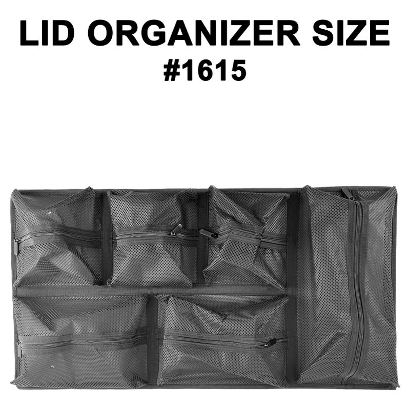 LAFENLIN UPGRADED Lid Organizer for Pelican 1615 Case [Max Capacity, Secure Transit] - 6-Pocket Thick Mesh Panel for Professional Photographers & Divers, Includes Screws & Hook and Loop - Image 2