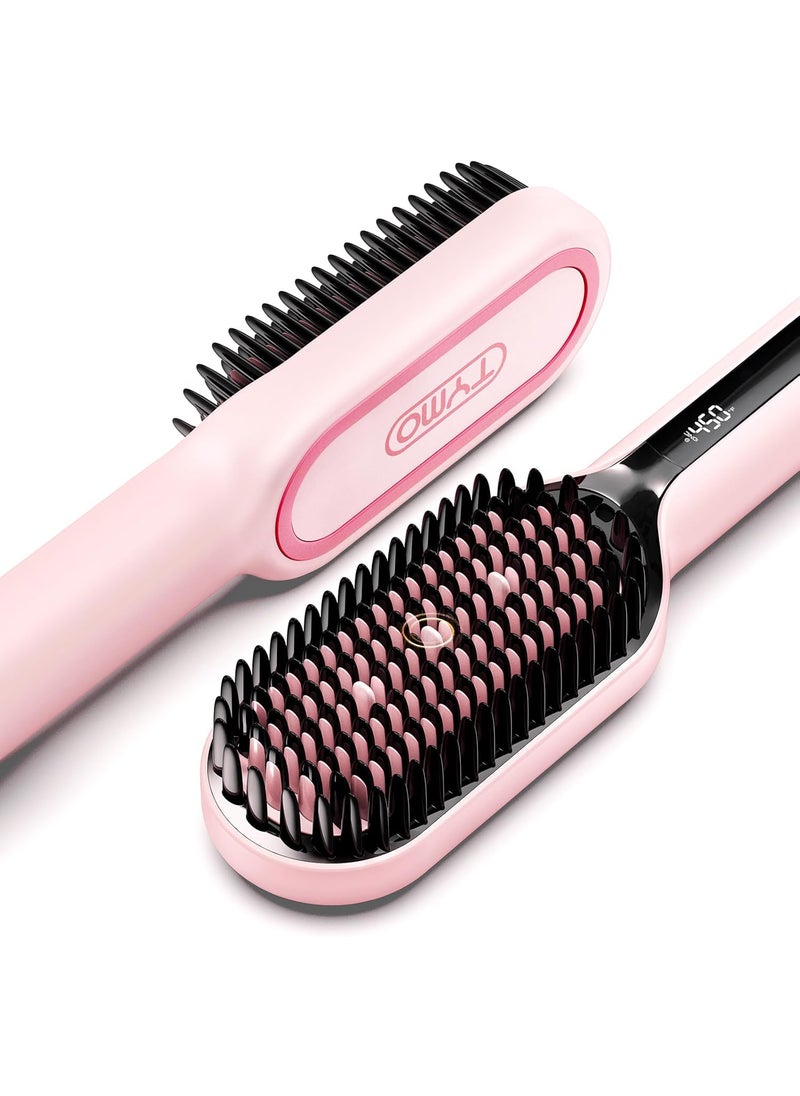 TYMO TYMO Ionic Hair Straightener Brush with 16 Temps 30s Heatup Dual Voltage  for Thick Thin Curly Hair 
